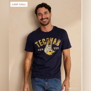 NWT Tecovas MEN'S WOLF MASCOT TEE navy sz L